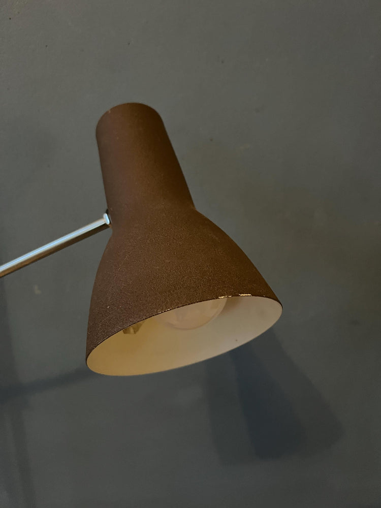 Mid Century Adjustable Brown Floor Lamp