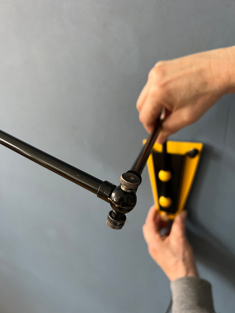 Unique Yellow 80s Swing Arm Wall Lamp