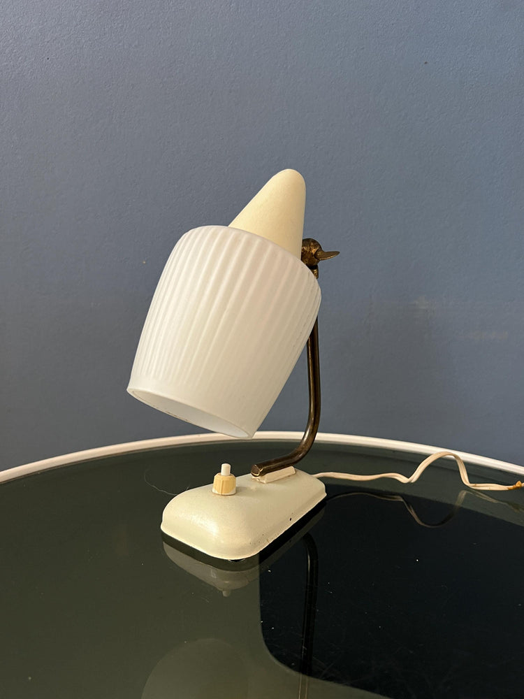 Mid Century Art Deco Style Opaline Glass Desk Lamp