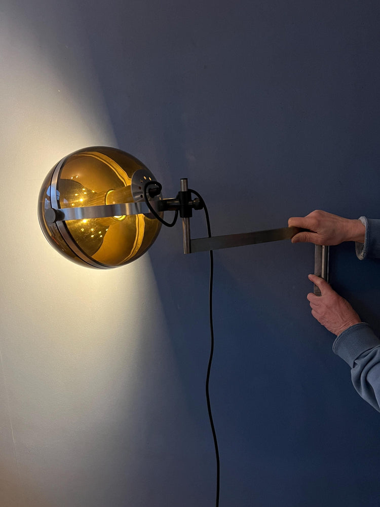 Vintage Mid Century Dijkstra Globe Space Age Wall Lamp