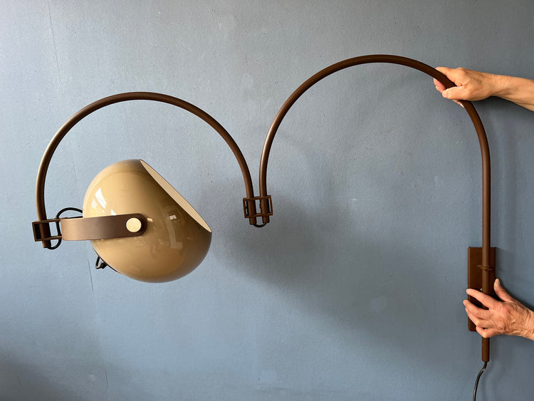 Mid Century Dijkstra Double Arc Wall Lamp | Space Age Lighting | Vintage Sconce Light