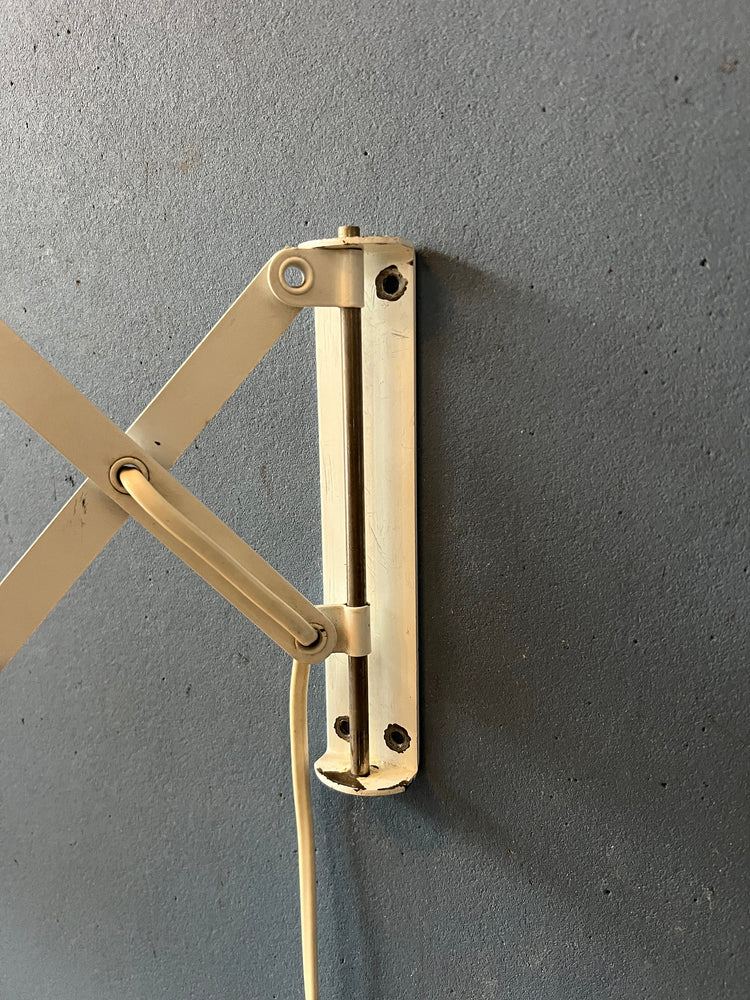 White Metal Mid Century Scissor Wall Lamp