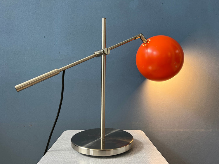 Orange Eyeball Desk Lamp - Red Space Age Table Lamp - GEPO Style Light