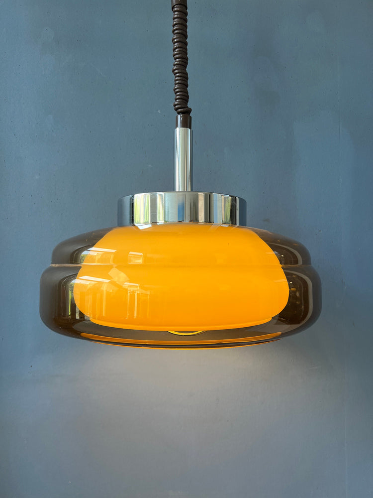 Herda Pendant Lamp - Space Age Pendant Light - Acrylic Glass Light Fixture - 70s Rise and Fall Lamp