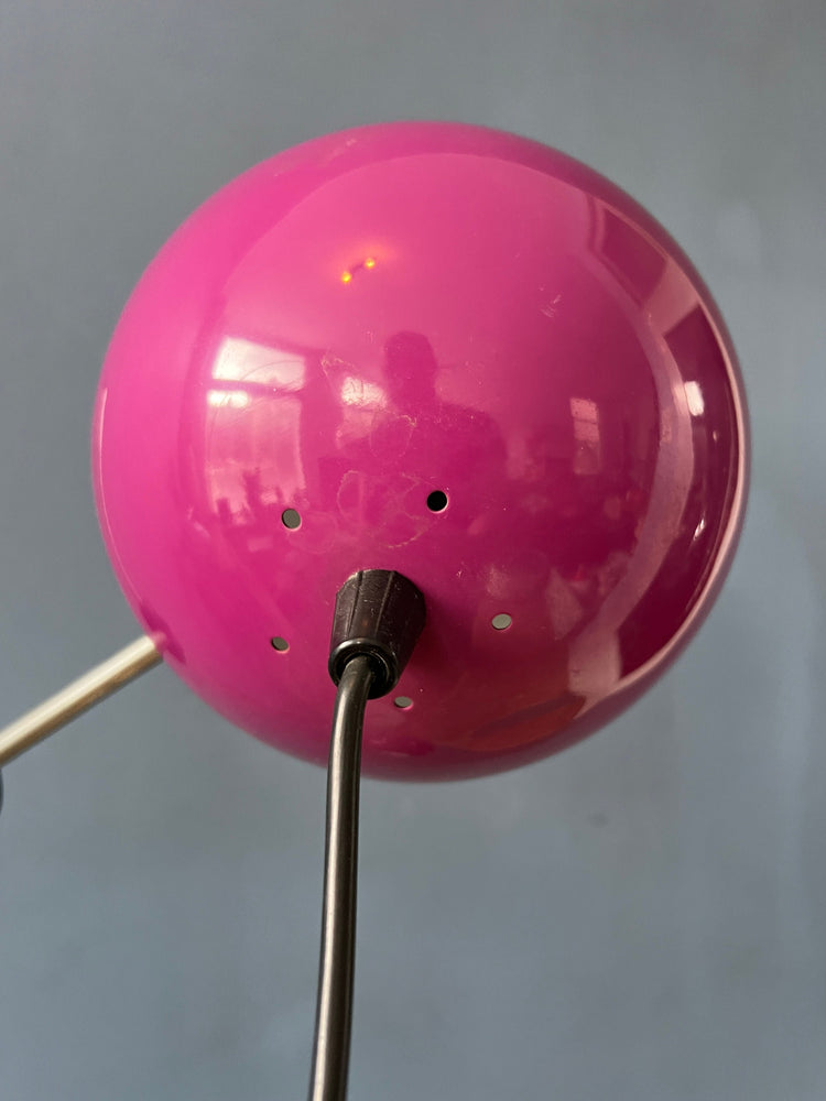 Purple Mid Century Swivel Arm Eyeball Floor Lamp