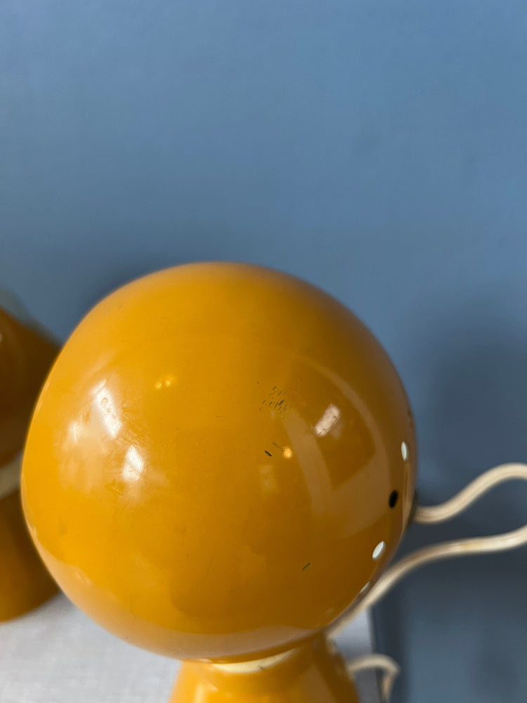 Yellow Set of Magnetic Space Age Eyeball Table Lamps