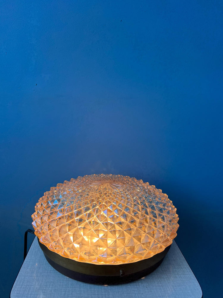 Mid Century Crystal Glass Flush Mount Ceiling Lamp