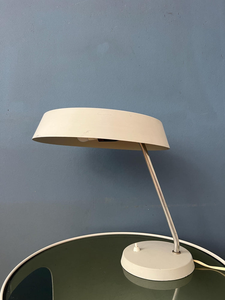 Vintage White VEB Leuchten Bauhaus Style Desk Lamp