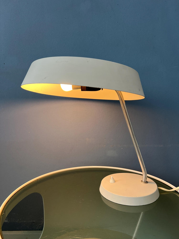 Vintage White VEB Leuchten Bauhaus Style Desk Lamp