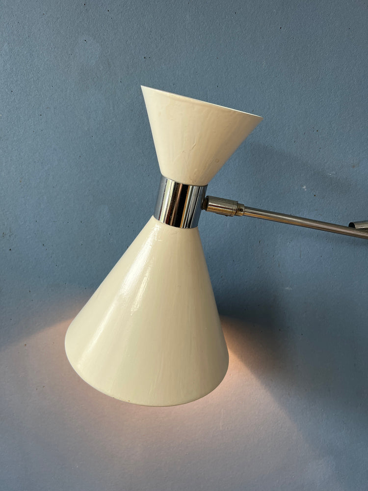 Beige Herda Diabolo Mid Century Swing Arm Wall Lamp