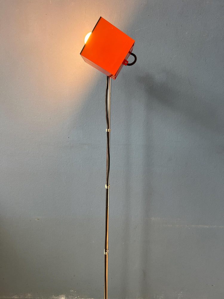 Small Vintage Orange Philips Space Age 'Cube' Floor Lamp