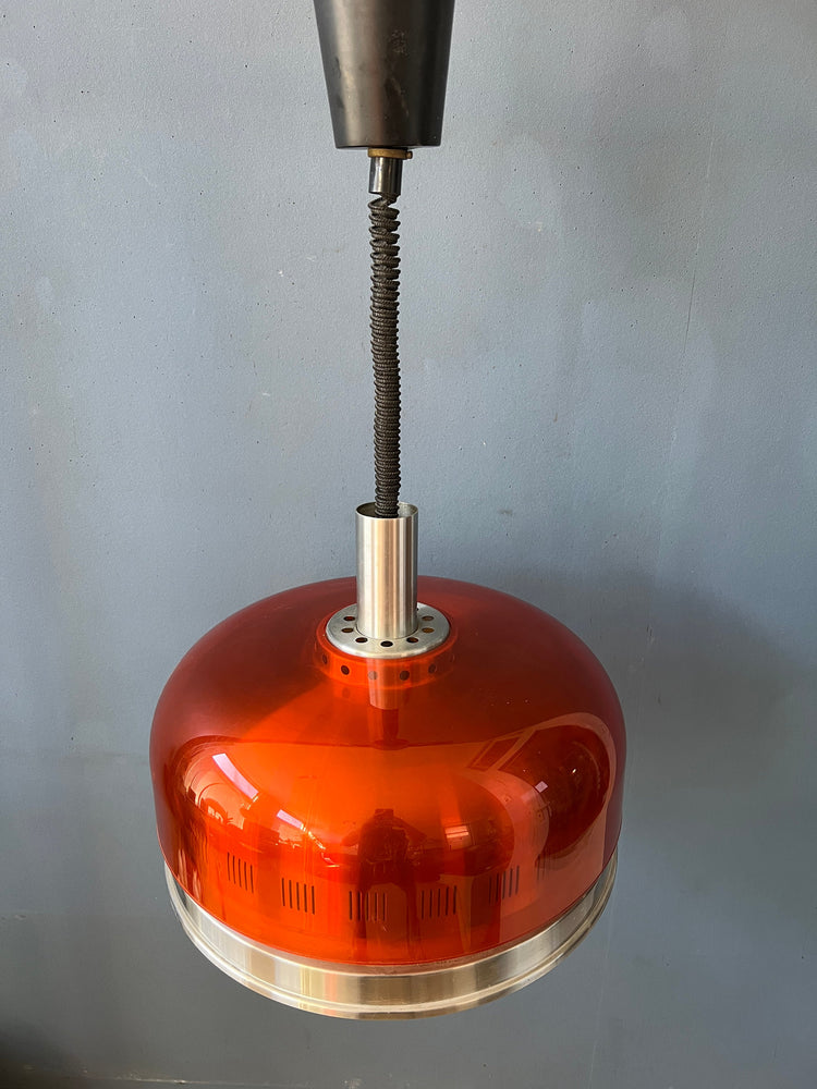 Orange Transparent Space Age UFO Pendant Lamp