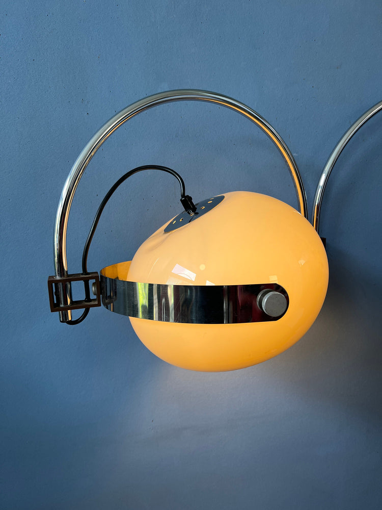 Vintage Wall Lamp | Dijkstra Double Arc Lamp | Space Age Lamp | Mushroom Lamp | 70s Mid Century Modern Light