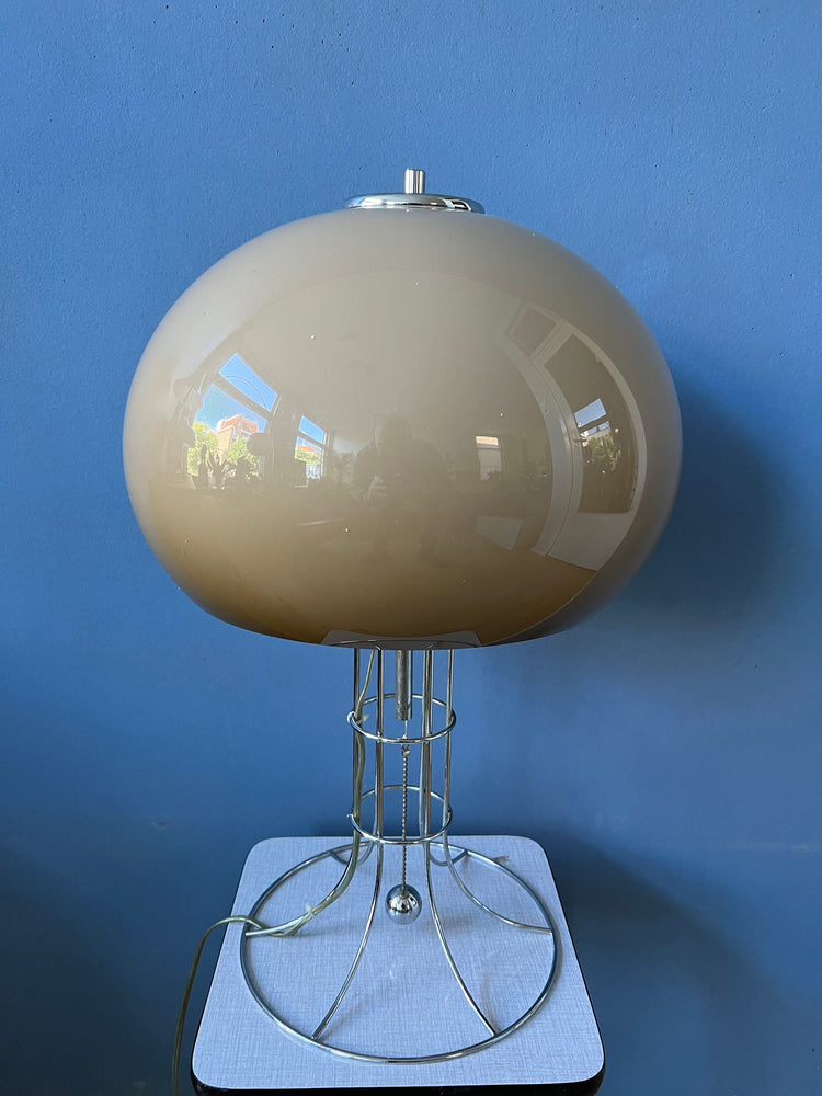 Herda's Classic Mushroom Table Lamp / Space Age Desk Light / Mid Century Modern Lighting / Chrome 70s