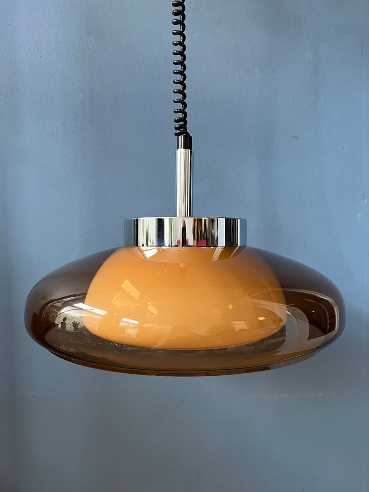 Vintage Herda Space Age Pendant / Mid Century Lighting / Guzzini Style Retro Lamp