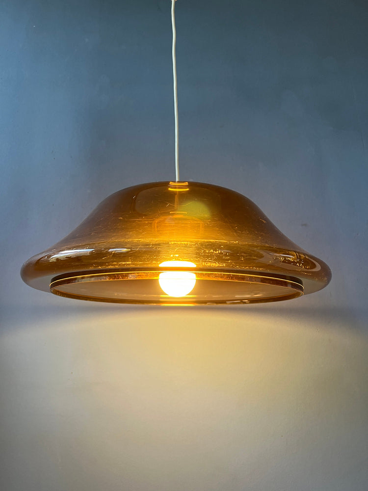 Vintage Space Age Pendant Lamp by Herda / Mid Century Modern Light Fixture