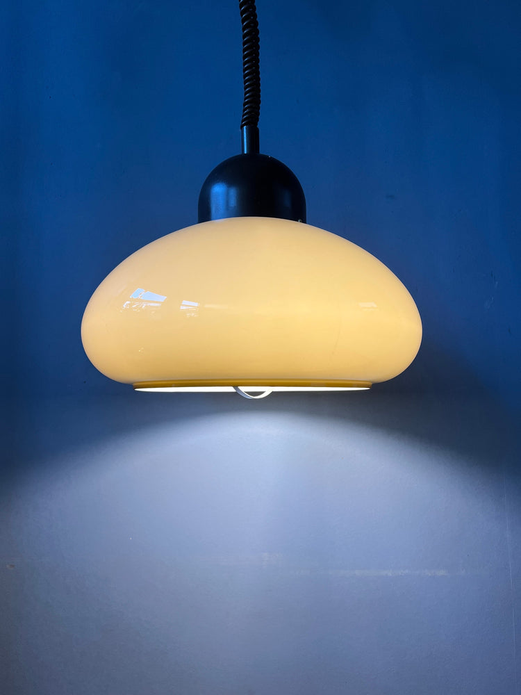 Space Age Mushroom Pendant Light by Dijkstra - Beige Mid Century Light Fixture