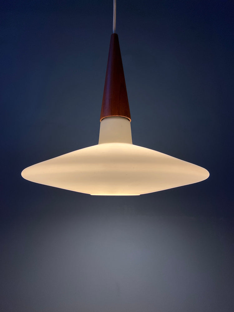 Milk Glass Pendant Light by Louis Kalff for Philips