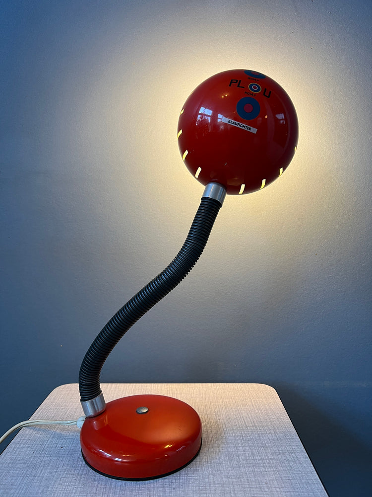 Red Flexible Vintage Spage Age Table Lamp