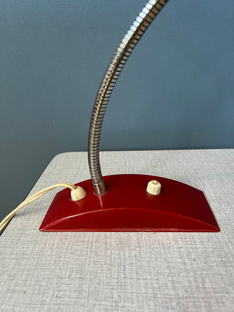 Flexible Vintage Red Space Age Table Lamp