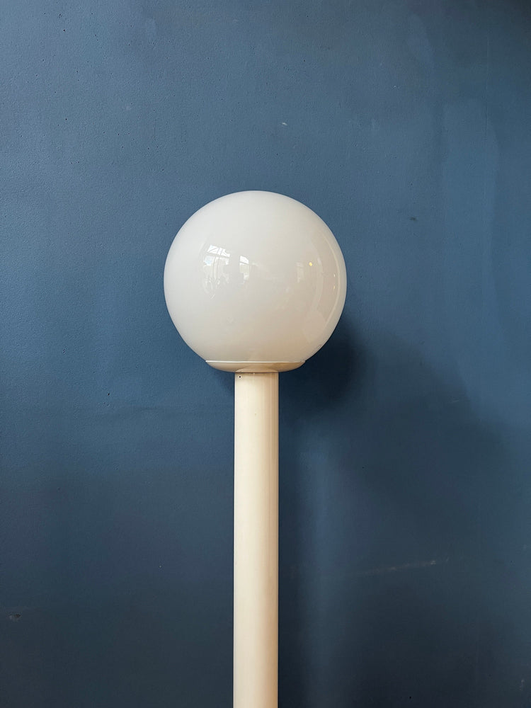 Space Age Woja Holland Floor Lamp with Glass Shade | Vintage 60s Lighting | White Retro Light