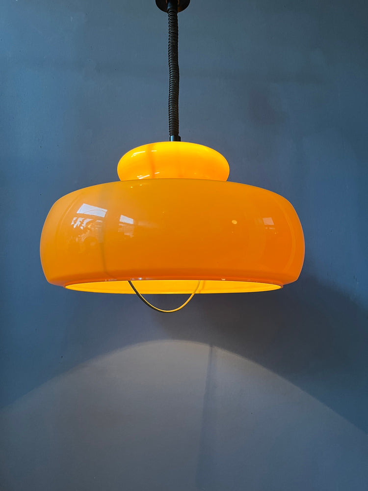 Mid Century Orange Space Age Pendant Light