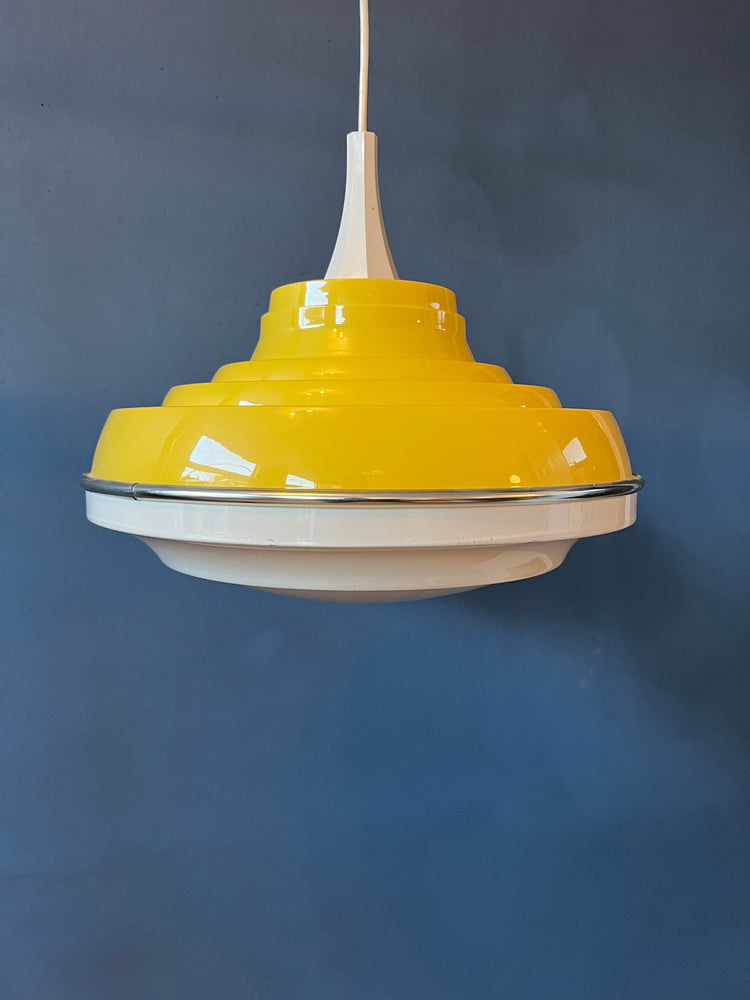 Vintage Yellow Space Age Pendant Lamp by Massive Belgium