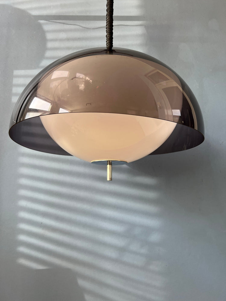 Mid Century Dijkstra Space Age Light Fixture / Purple Vintage Pendant Lamp