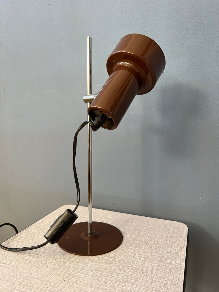 Vintage Brown Adjustable Space Age Desk Lamp