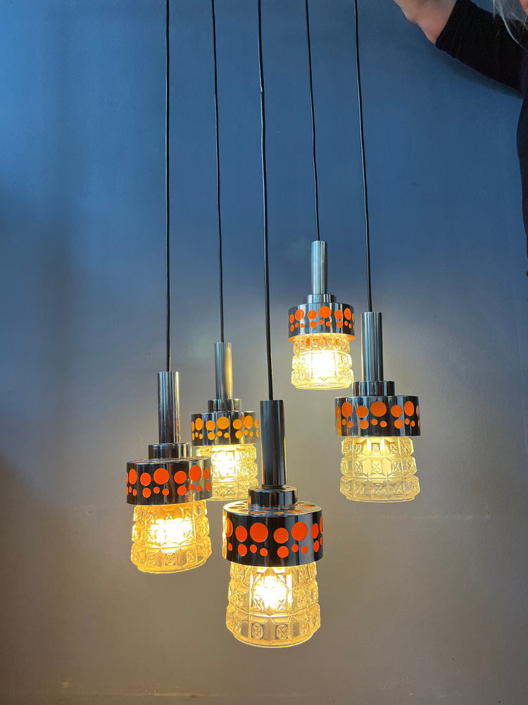 Vintage Massive Cascade Lamp | Space Age Chandelier | Mid Century Pendant Light