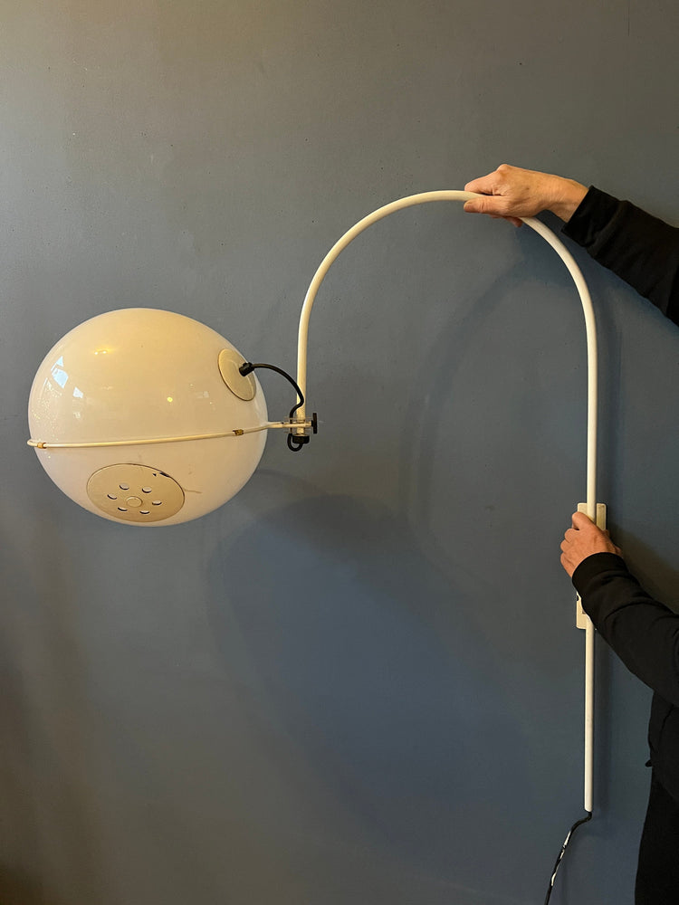 GEPO Space Age Arc Wall Light with White Mushroom Shade