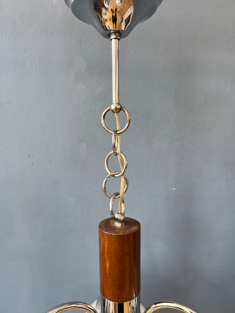 Mazzega Murano Chandelier / Space Age Glass Pendant Light / Mid Century 70s Vintage Ceiling Lamp