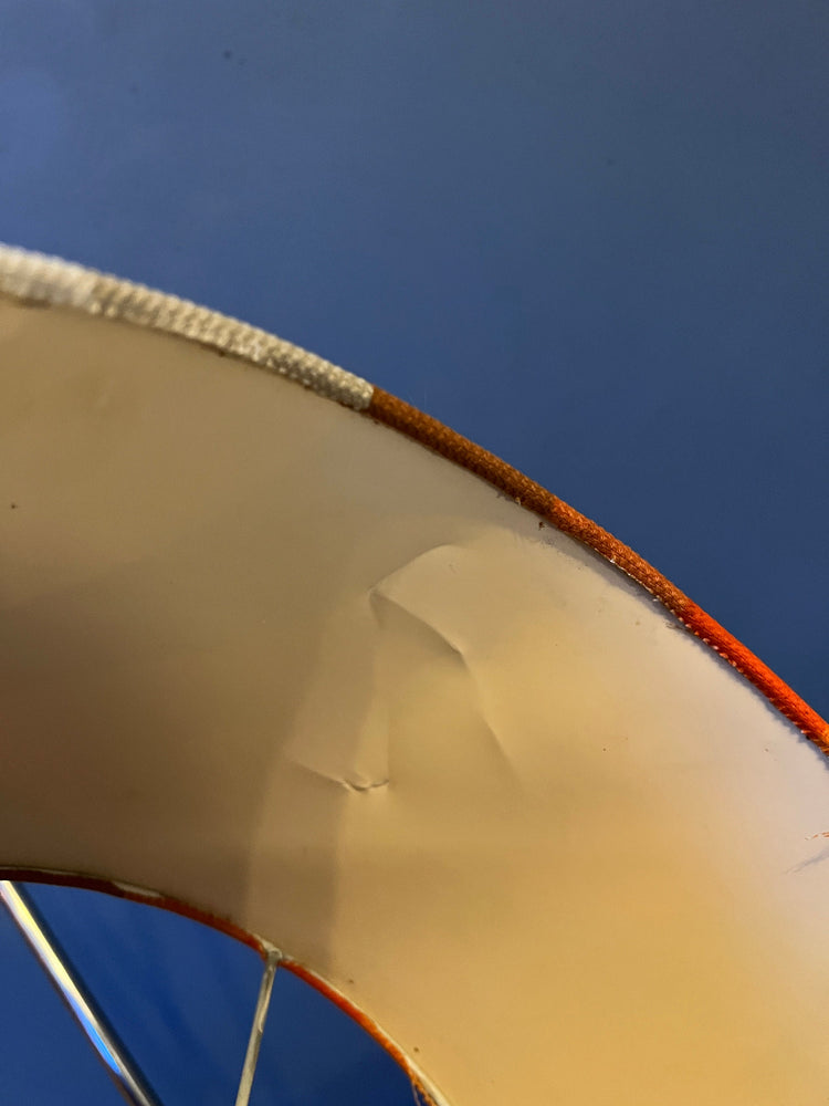 Space Age Swing-Arm Wall Lamp with Orange Flower Shade