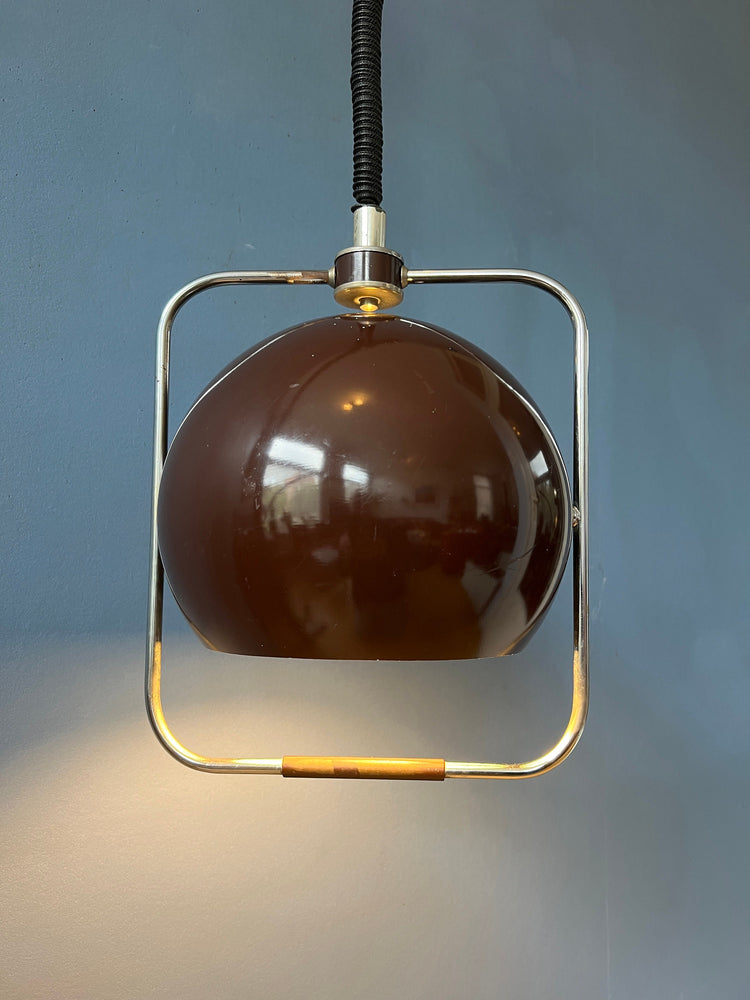 Vintage GEPO Pendant Lamp in Brown Colour | Space Age Light Fixture | Mid Century Modern Ceiling Lamp