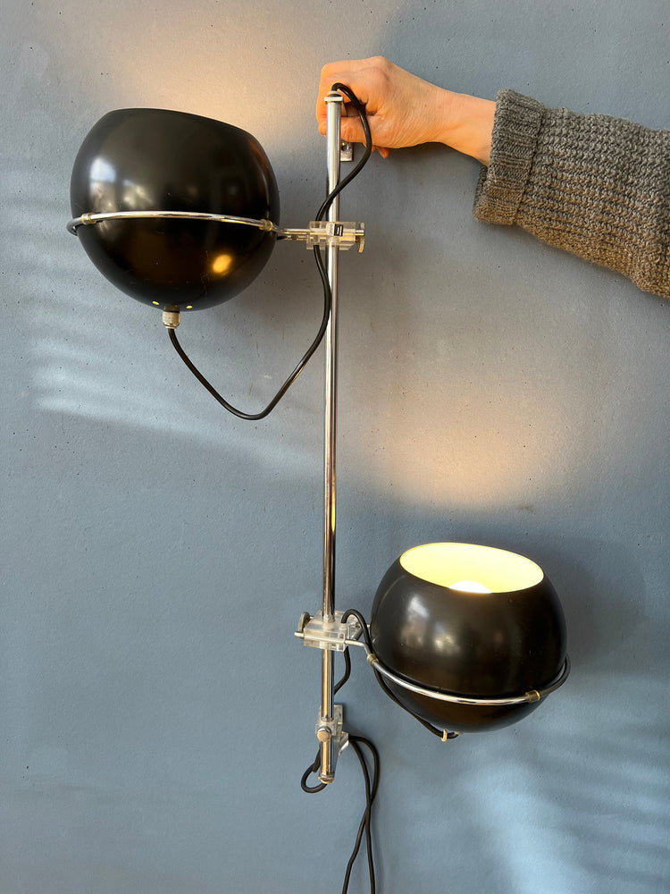 Black Mid Century GEPO Eyeball Wall Lamp