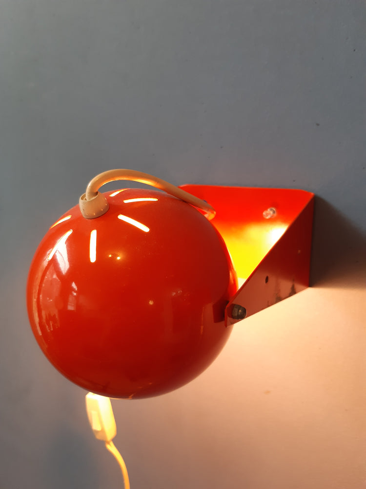 Vintage Pair of Orange Wall Lamps