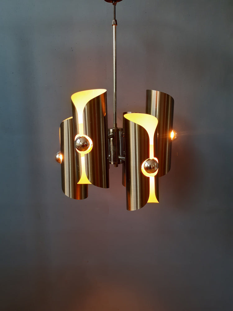 Vintage Space Age Chandelier by Polam (often attributed to Raak)