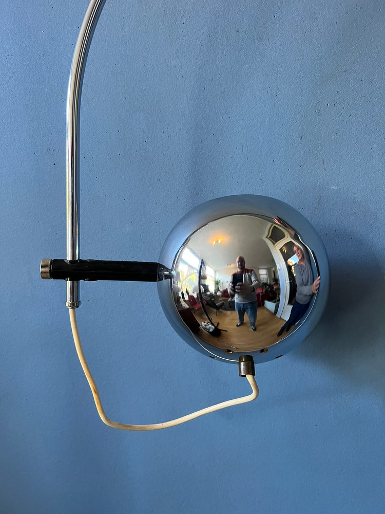Mid Century Herda Eyeball Wall Lamp in Chrome | Space Age Lamp