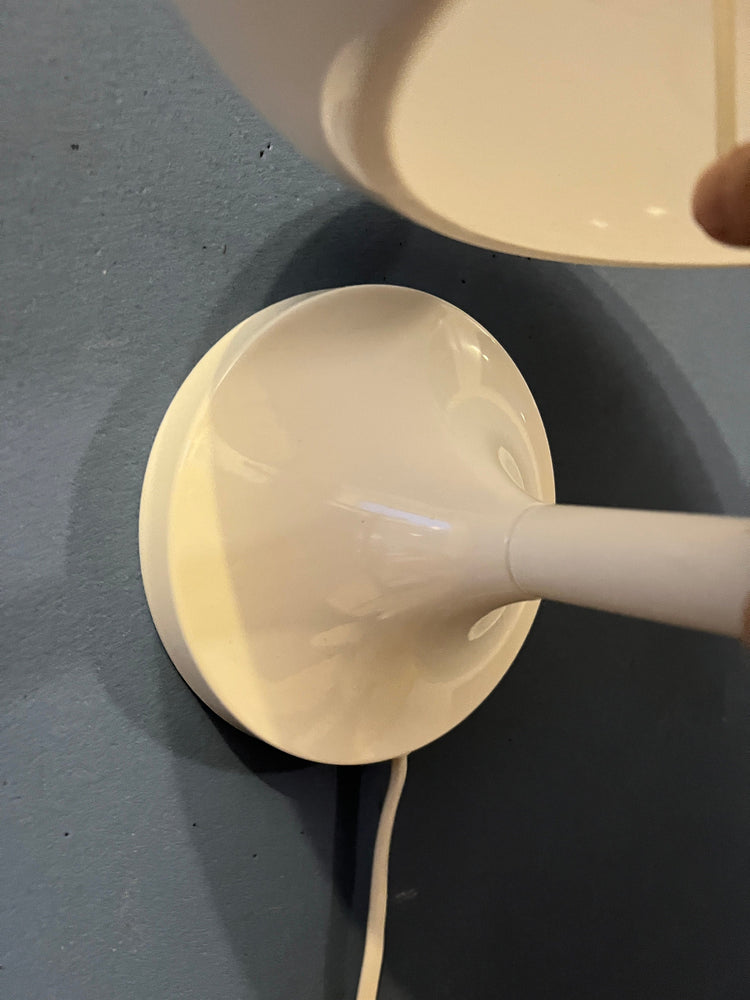 White Herda Mushroom Wall Light | Space Age Lamp | Mid Century Modern 70s Lighting