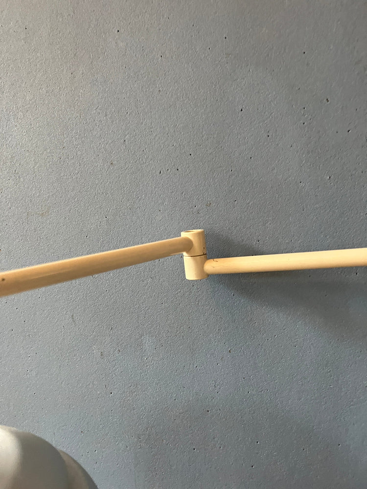 Mid-century Swing-Arm Wall Lamp with Bee Nest Shade