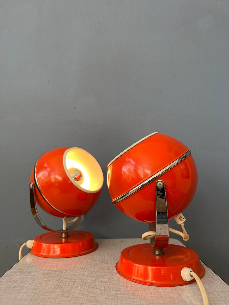 Red Space Age Eyeball Wall Lamps (or Desk Lamps)