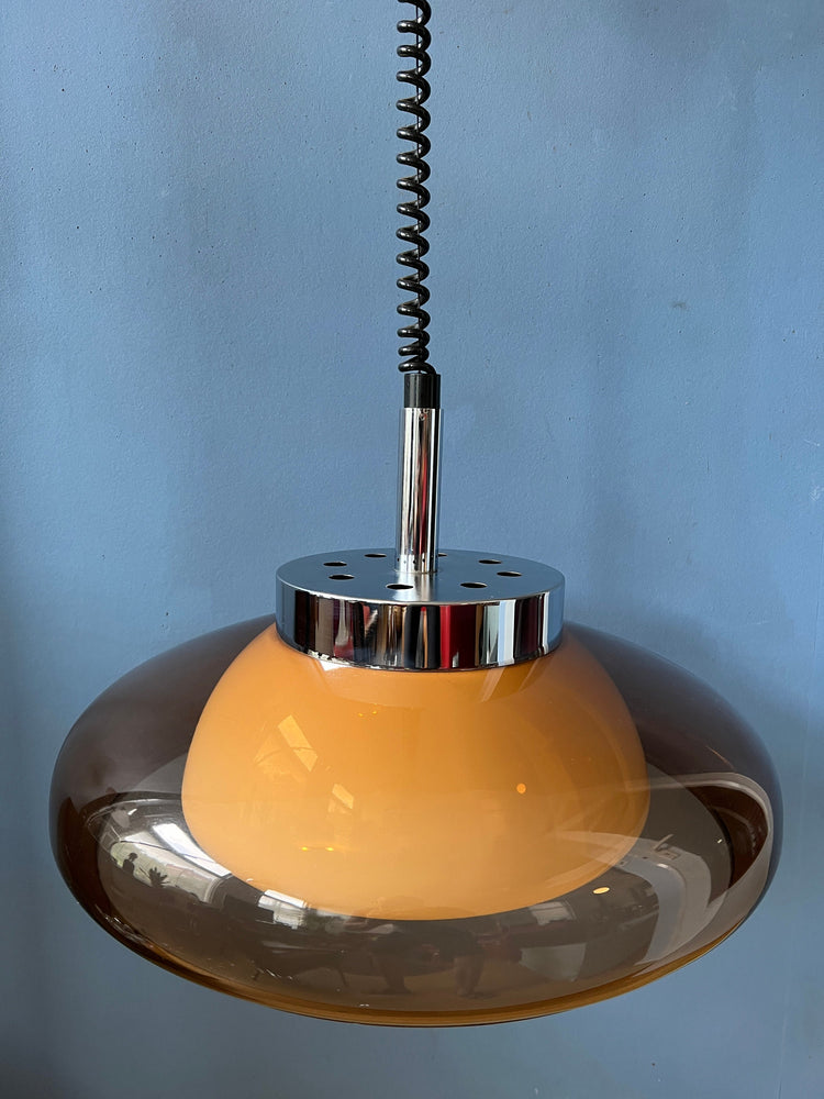 Vintage Herda Space Age Pendant / Mid Century Lighting / Guzzini Style Retro Lamp