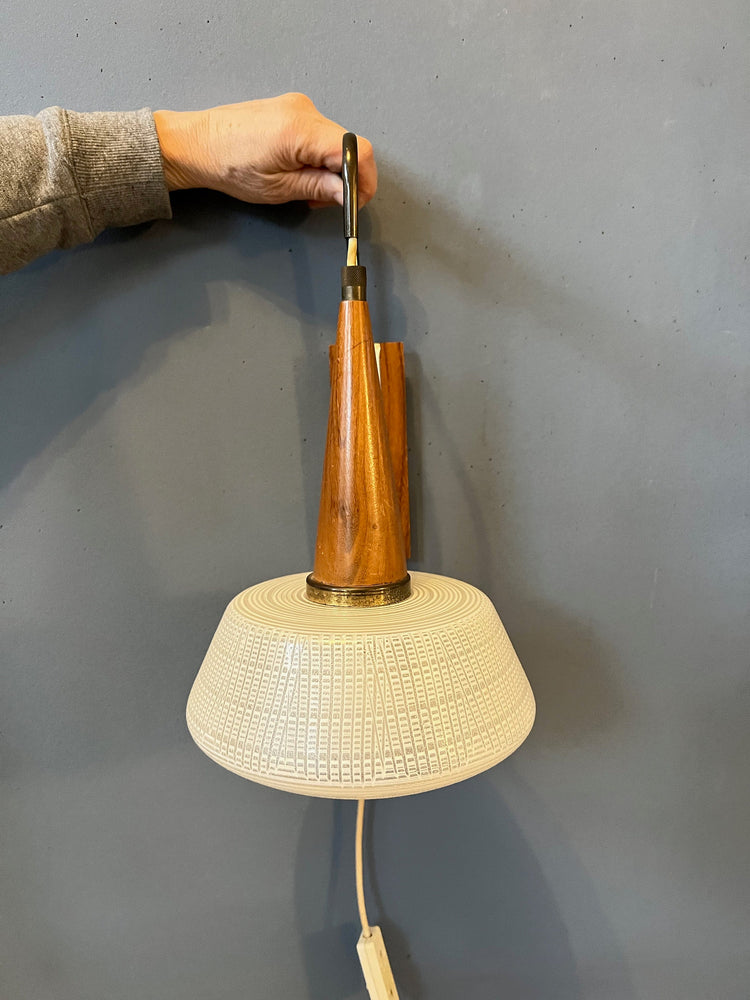 Vintage Opaline Glass Lamp | Louis Kalff | Mid Century Light | White | 70s |