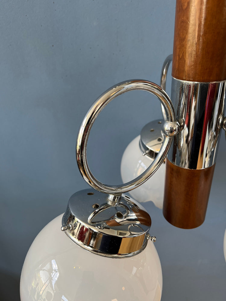 Mazzega Murano Chandelier / Space Age Glass Pendant Light / Mid Century 70s Vintage Ceiling Lamp