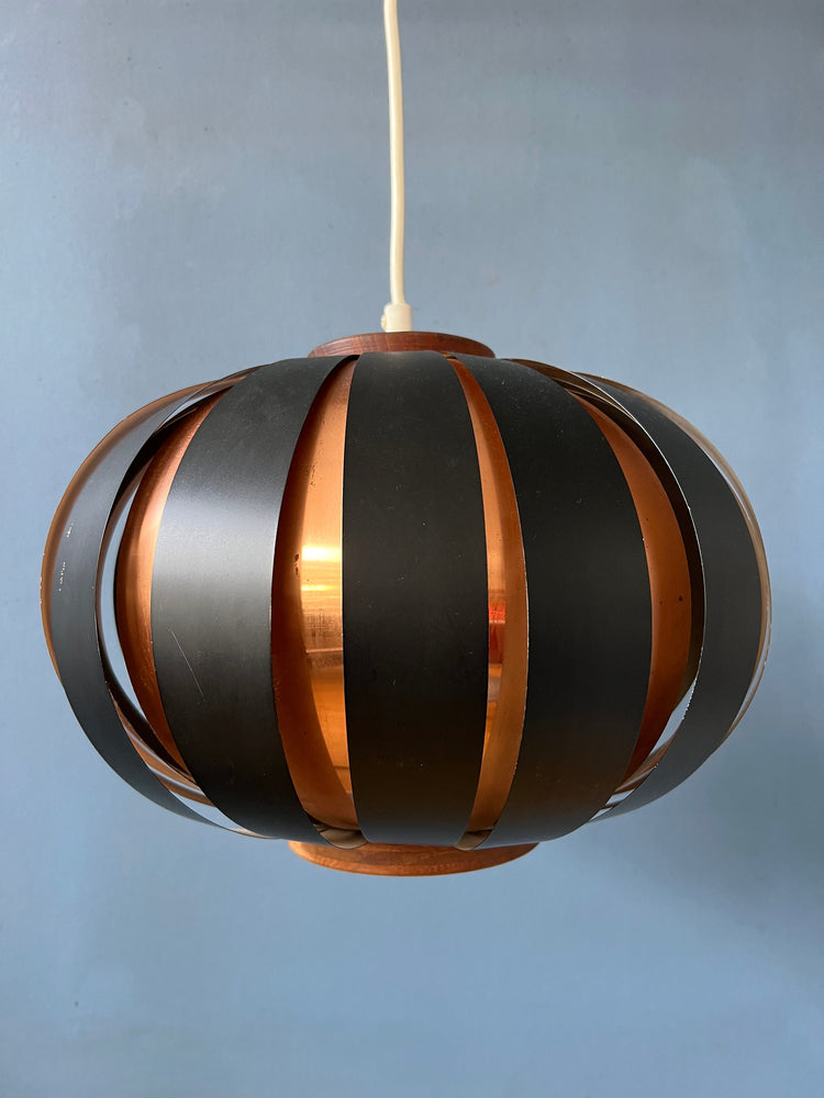 Mid Century Werner Schou Style Light Fixture / Space Age 'Moon' Pendant Lamp