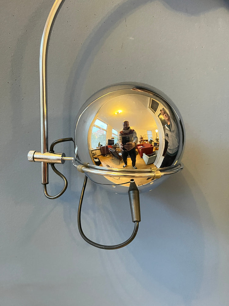 Chrome GEPO Space Age Eyeball Arc Wall Lamp
