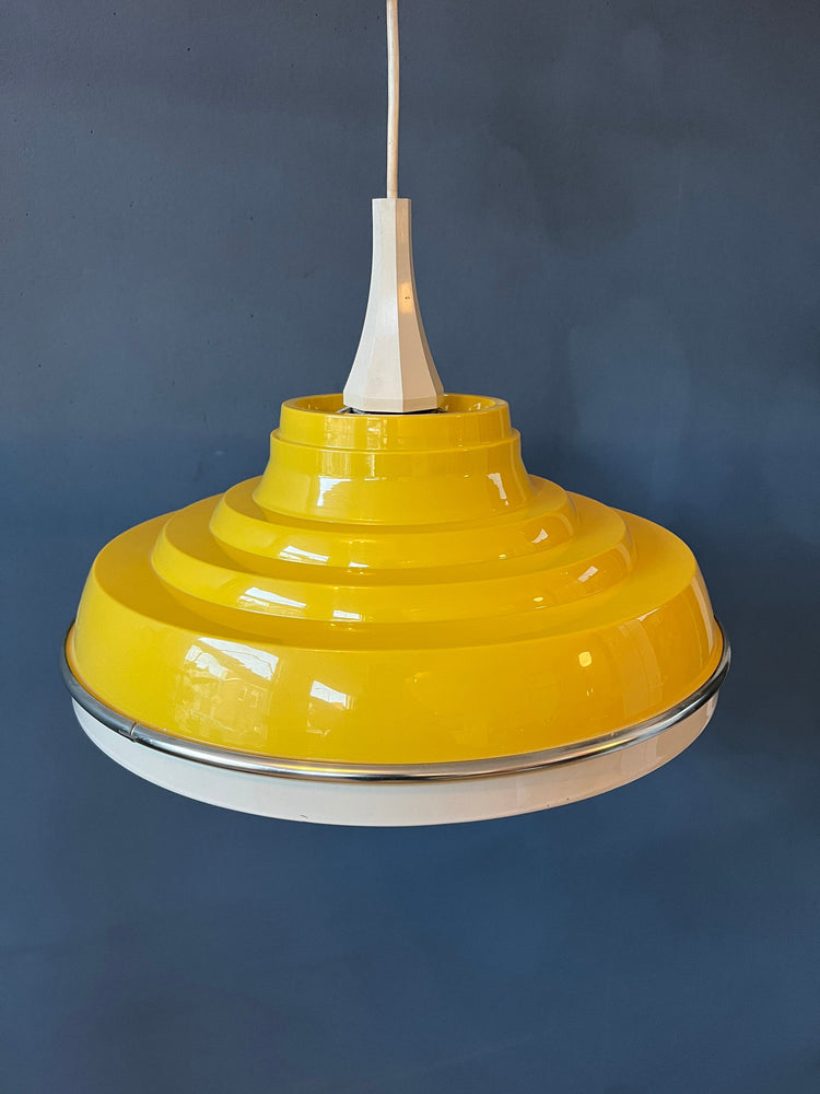 Vintage Yellow Space Age Pendant Lamp by Massive Belgium