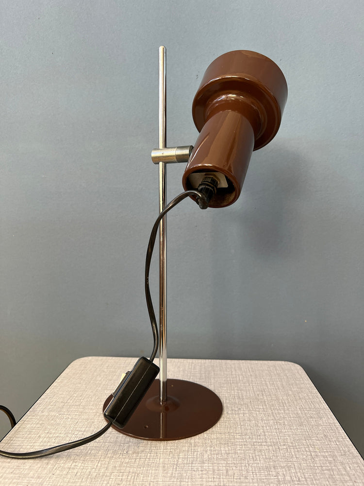 Vintage Brown Adjustable Space Age Desk Lamp