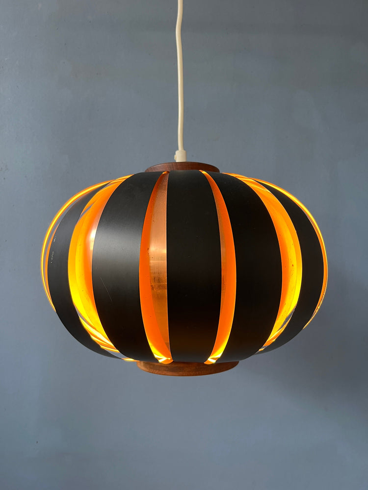 Mid Century Werner Schou Style Light Fixture / Space Age 'Moon' Pendant Lamp