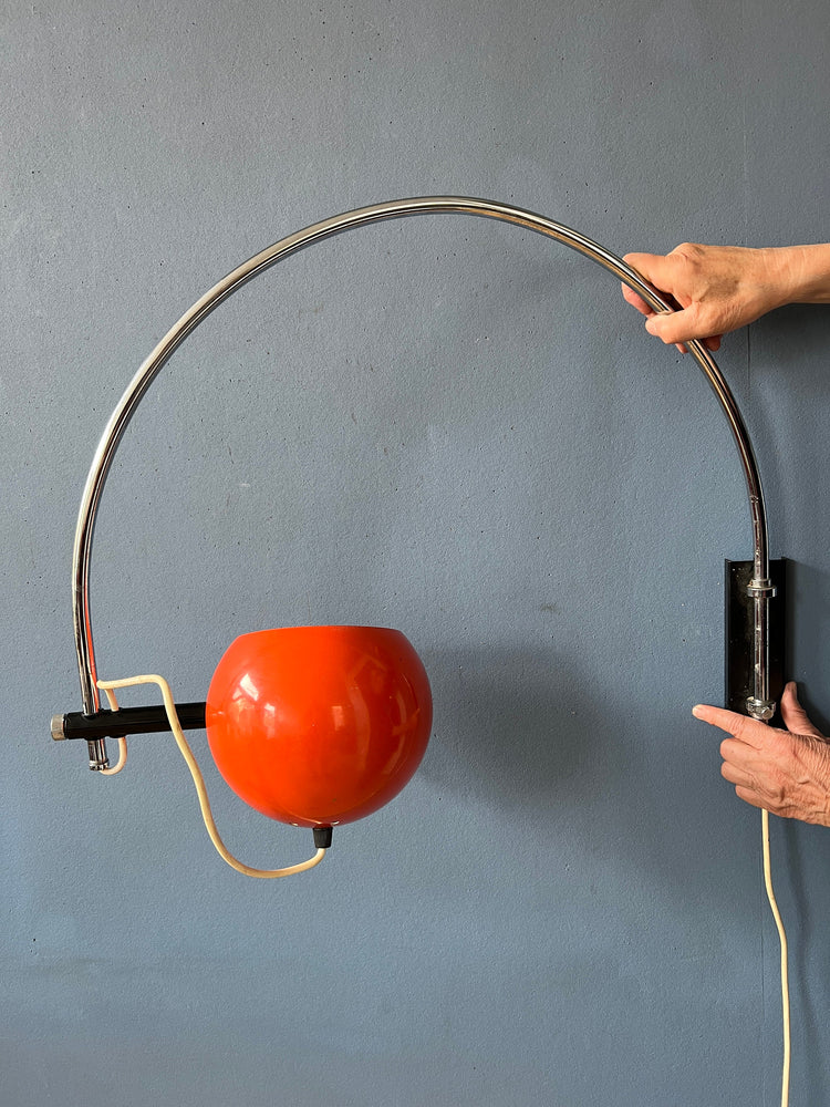 Orange Mid Century Herda Eyeball Wall Lamp